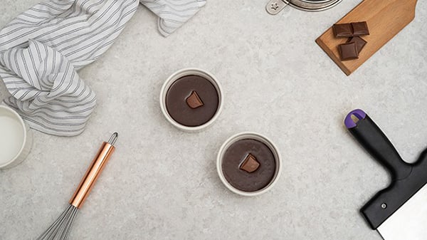 Gooey Choco Lava Cake Recipe - Dry Ingredients In Bowl