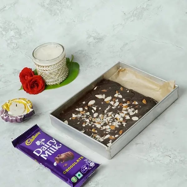 Govardhan Puja Special Dairy Milk Chocolate Gur Barfi-Let the mixture cool for a few minutes