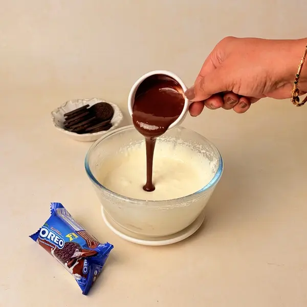 Halloween-Themed Cheesecake - An Oreo-Crusted Black Cocoa Dessert - Whipping Cream Mixture
