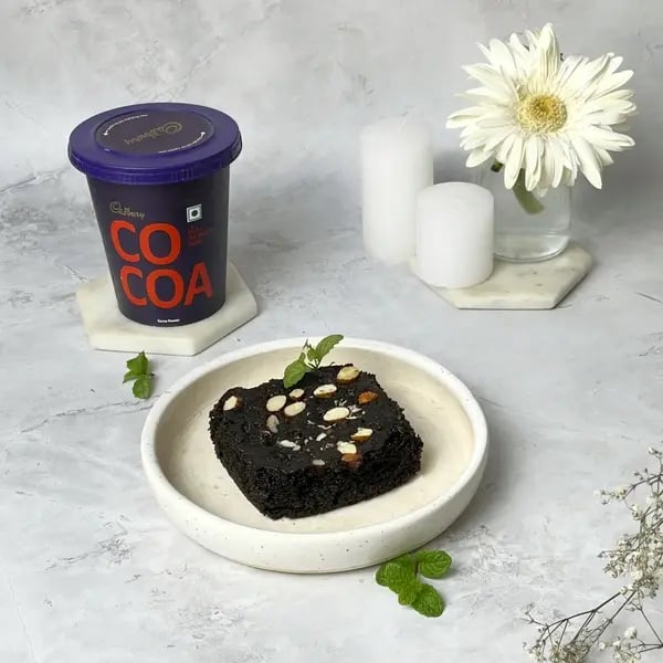 Cocoa Eggless Airfryer Nut Brownie - Brownie Cooling In Airfryer