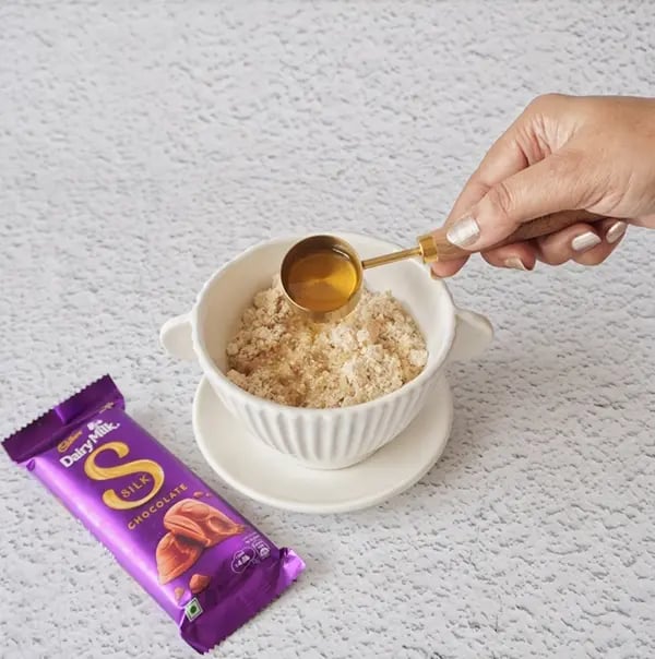 Healthy Cheesecake with Dairy Milk Silk and Mixed Nuts - Add 1 teaspoon of butter