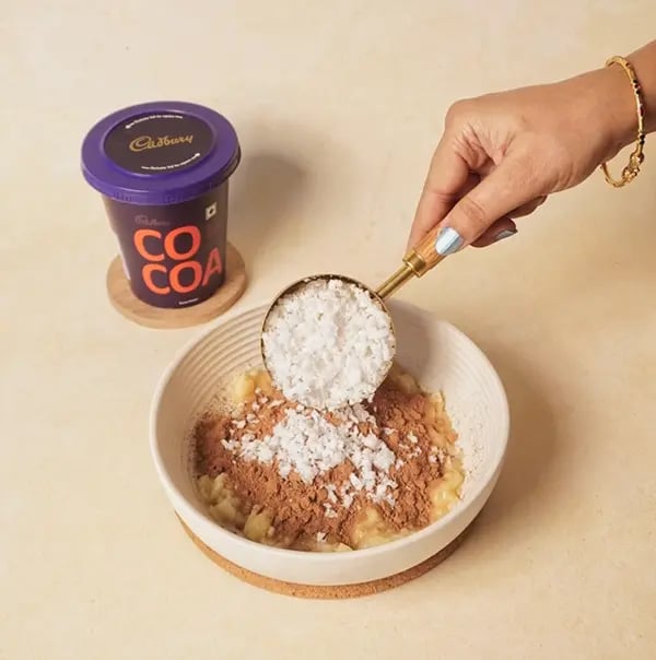 Healthy Choco Coconut Truffles With Banana For Friendship Day Gift - Stir in freshly grated coconut