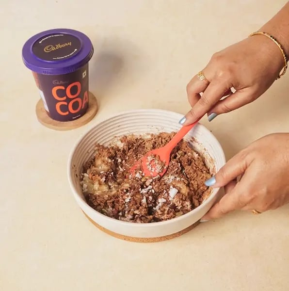 Healthy Choco Coconut Truffles With Banana For Friendship Day Gift Recipe - Sticky Dough Mixture
