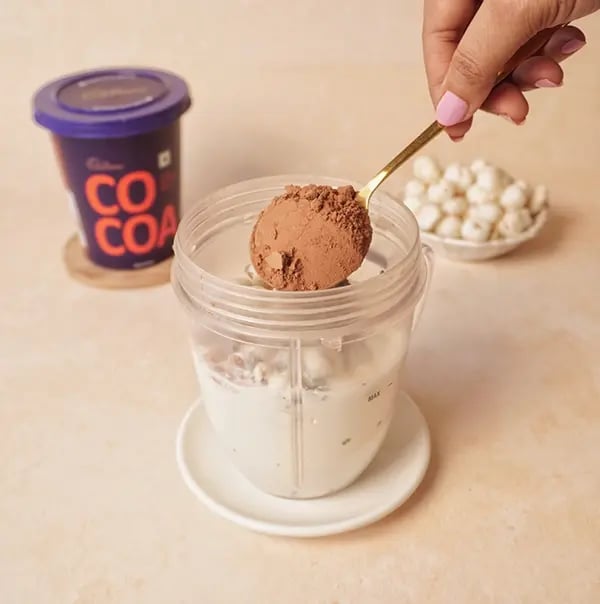 Healthy Choco Makhana Smoothie-After soaking