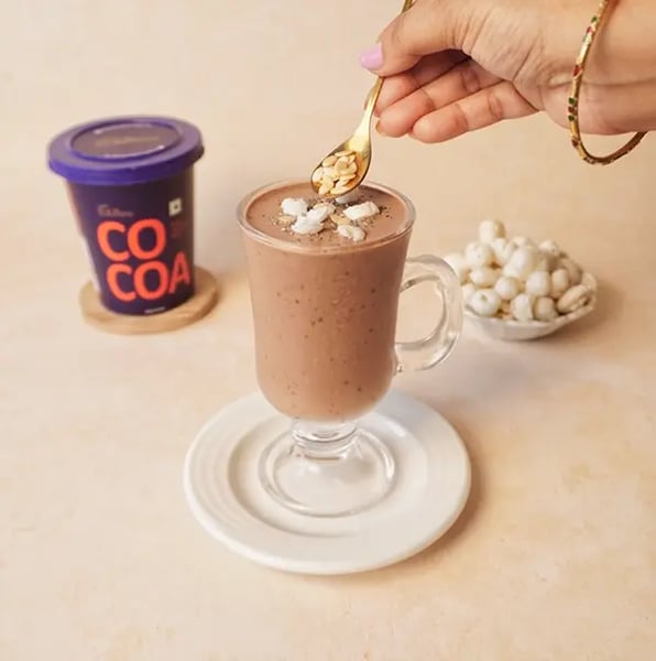 Healthy Choco Makhana Smoothie Recipe - Smoothie In Glass