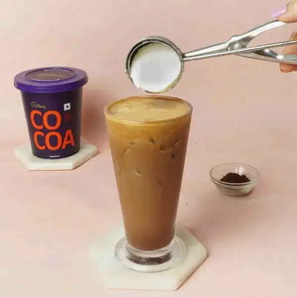 Homemade Chocolate Cocoa Iced Coffee - Add 1 scoop of vanilla ice cream