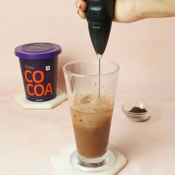 Homemade Chocolate Cocoa Iced Coffee - Make it frothy