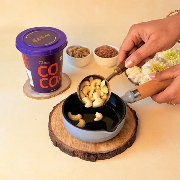 How To Make Aravana Payasam For Onam: A Traditional Kerala Festive Dessert - Frying Cashews In Ghee