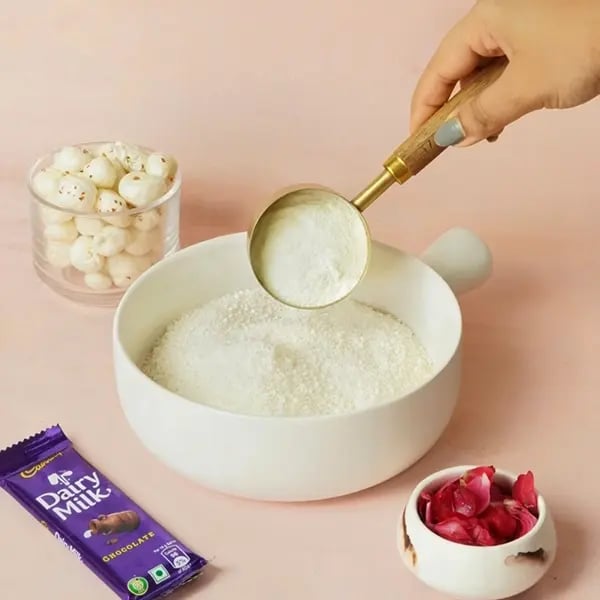 Karwachauth Special Dairy Milk Makhana Barfi - Transfer the powder in a bowl