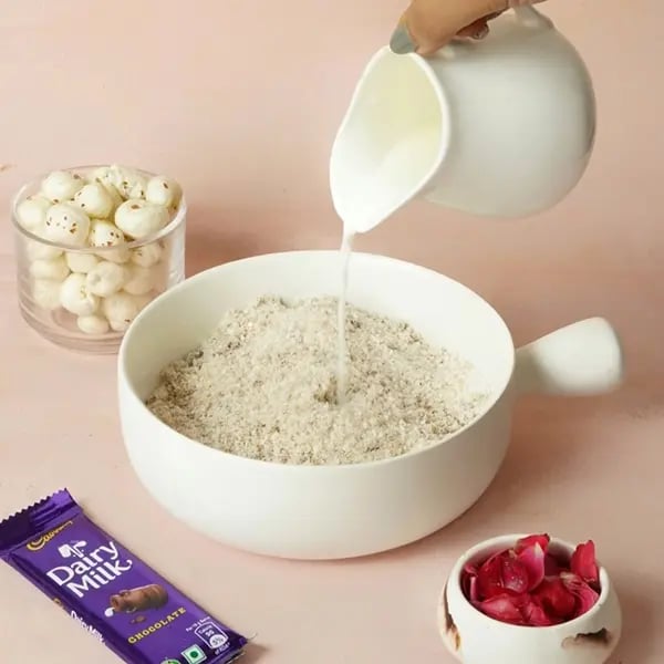 Karwachauth Special Dairy Milk Makhana Barfi - Make a soft dough