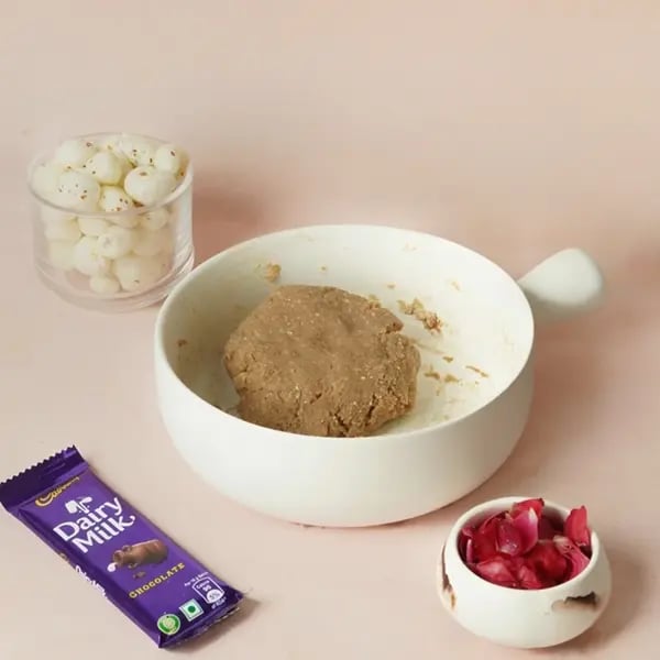 Karwachauth Special Dairy Milk Makhana Barfi - Transfer the dough to a butter paper