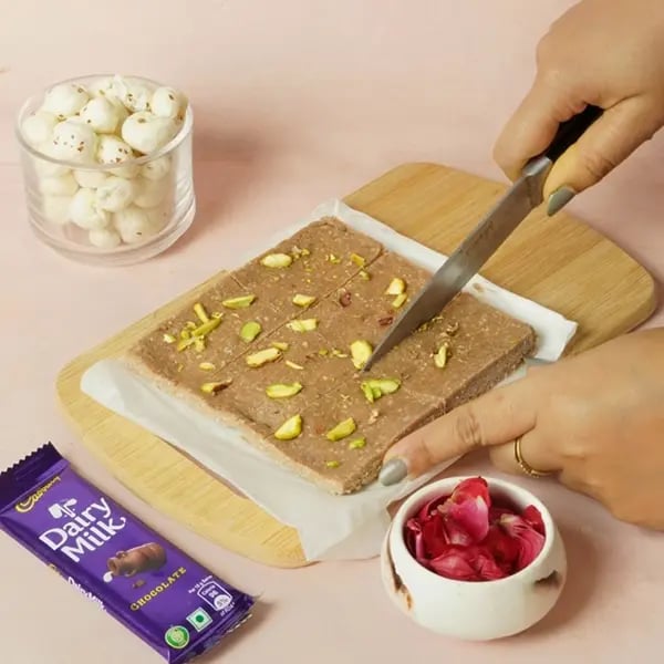 Karwachauth Special Dairy Milk Makhana Barfi - Your barfi is ready