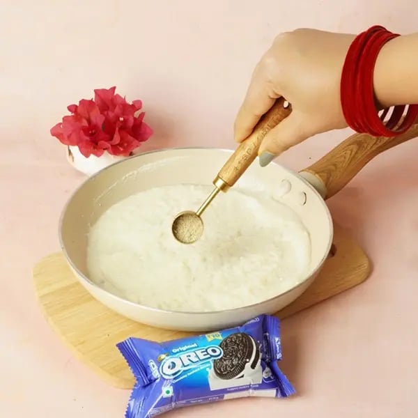 Karwachauth Special Oreo Coconut Halwa Mithai For Fasting - Add cardamom powder