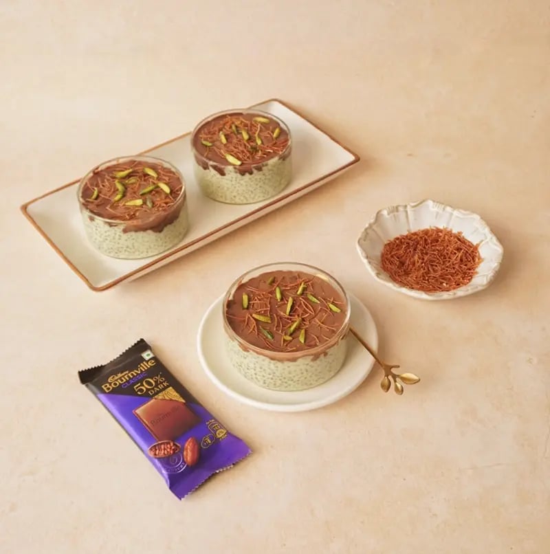 Kunafa Chocolate Chia Pudding with Bounville Recipe