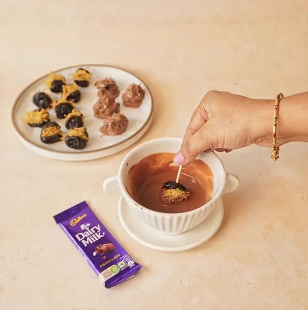 Kunafa Chocolate Dates with Cadbury Dairy Milk-Dip the stuffed kunafa dates