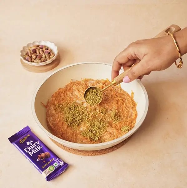 Kunafa Chocolate Dates with Cadbury Dairy Milk-Now add finely chopped pistachio