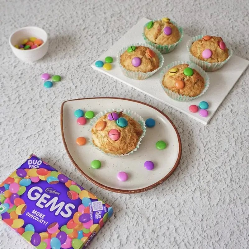 Lemon & Poppy Seeds Muffins with Gems Recipe