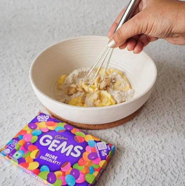Lemon & Poppy Seeds Muffins with Gems - Whisk together softened butter