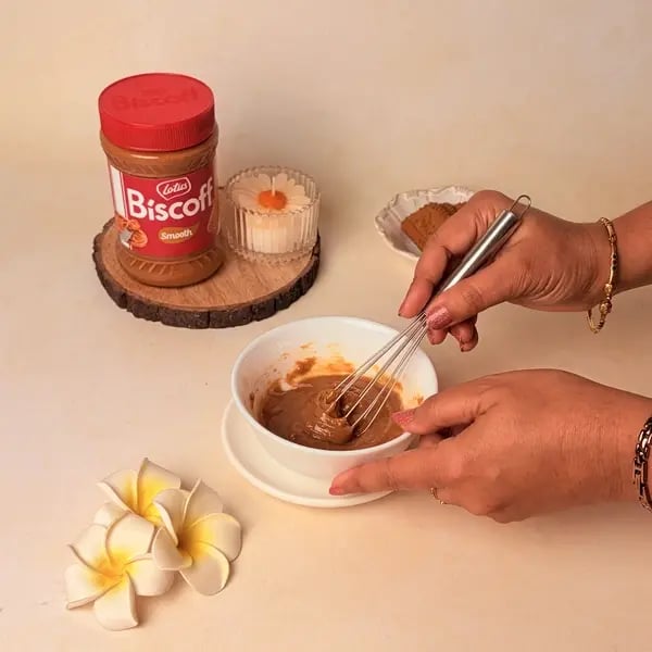 Lotus Biscoff Modak For Ganpati Bappa - Mixing Creamy Filling