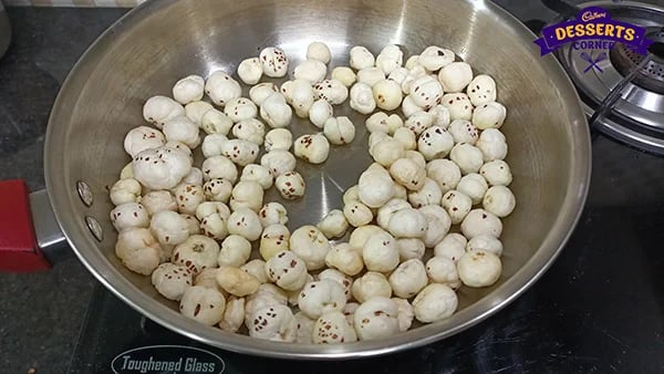 Chocolate Makhana Pops Recipe - Roasting Makhana In Ghee