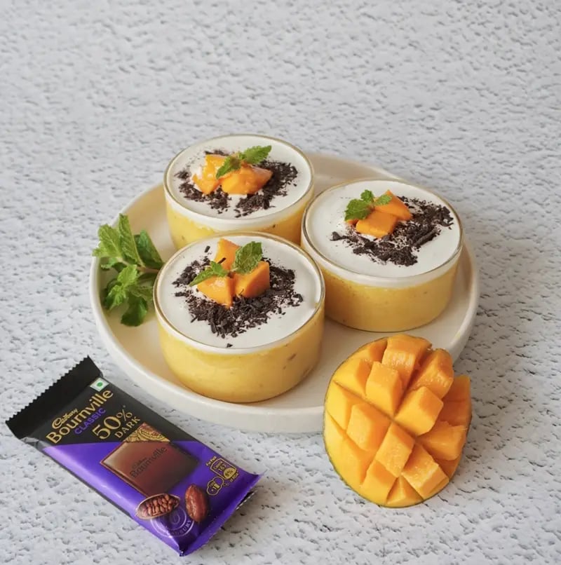 Mango Mousse with Dak Chocolate Cunch Recipe