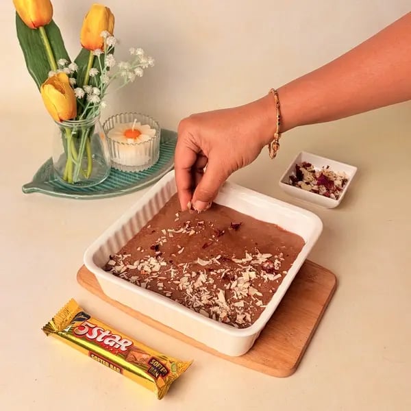 Mawa Kheer Caramel Fudge: A Classic Navratri Dessert Recipe - Sprinkling Nuts On Fudge