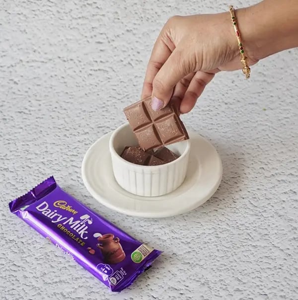 Mini Egg Nest Sugar Cookies with Dairy Milk And Gems-Break the Cadbury Dairy Milk Chocolate into pieces