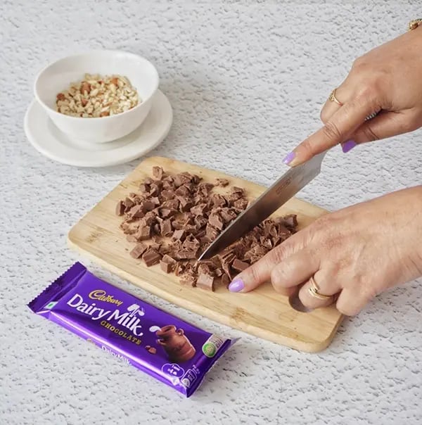 Modak with Dairy Milk Chocolate Filling-Finely chop the Cadbury Dairy Milk chocolate