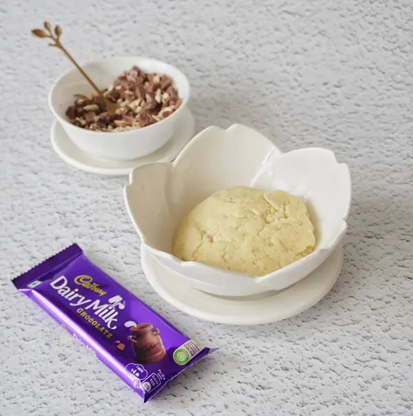 Modak with Dairy Milk Chocolate Filling-Once cooled, lightly knead until a smooth