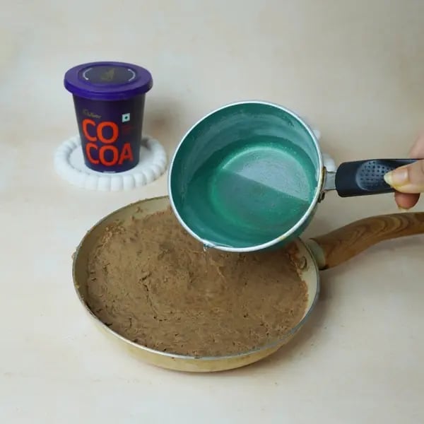 Mohanthal Recipe With Cocoa And Gems: Add A Fun Twist To This Gujarati Diwali Mithai - Pouring Hot Syrup