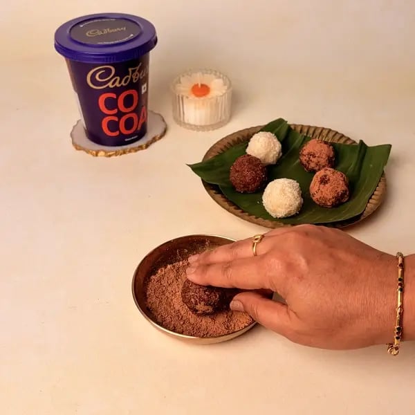Narkel Naru With Cadbury Cocoa Powder: A Classic Bengali Coconutty Treat With A Chocolatey Twist - Coated Naru Platter