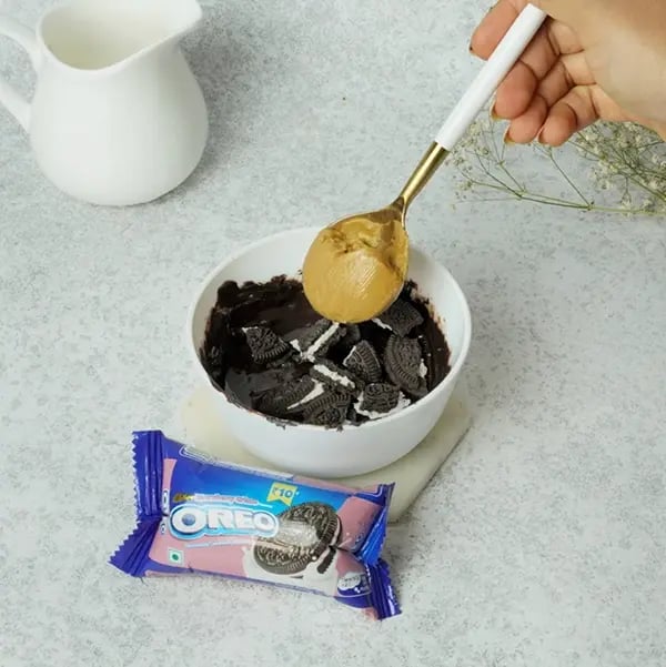 No-Bake Oreo Cupcakes For Thanksgiving-Add peanut butter