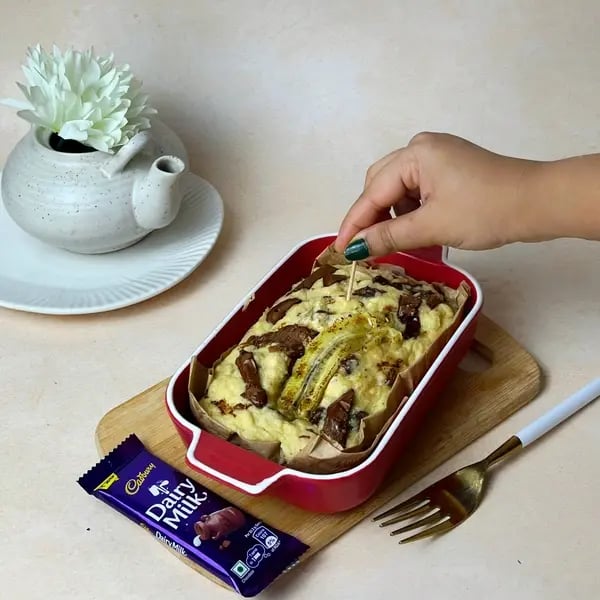 No-Fuss Banana Dairy Milk Chocolate Cake - Toothpick Test Cake