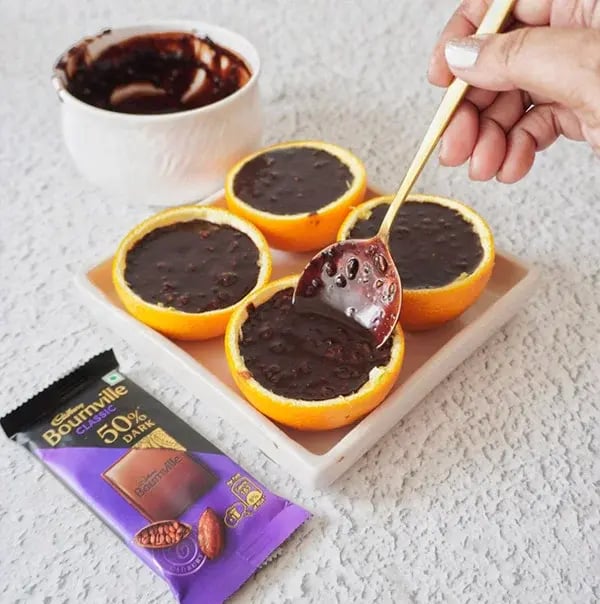 Orange Chocolate Mousse with Pistachio - Pour the rich chocolate-orange
