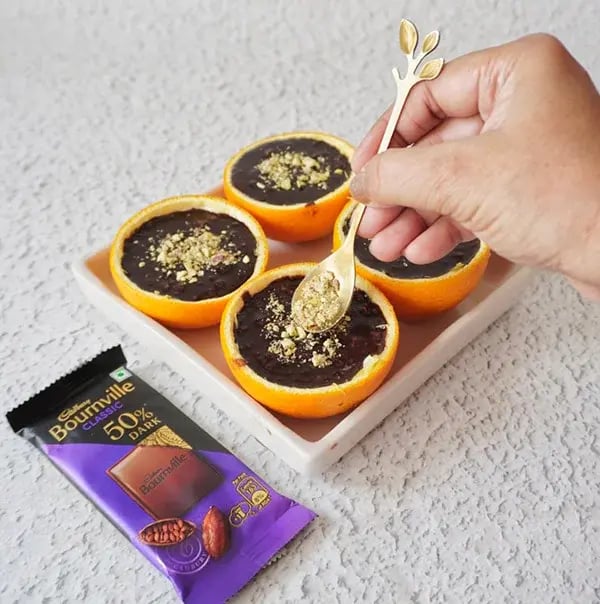 Orange Chocolate Mousse with Pistachio - Refrigerate