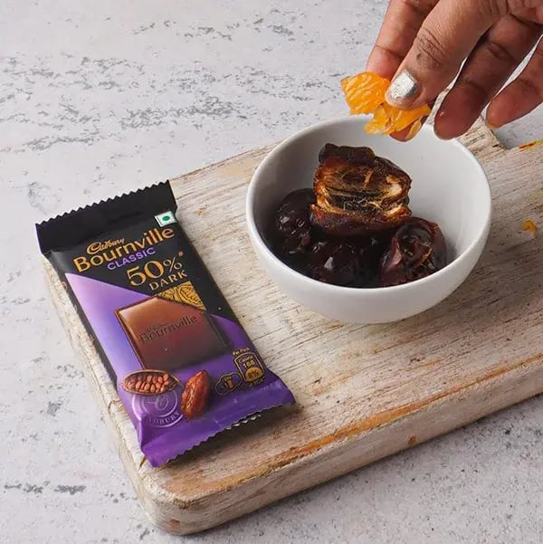 Orange Chocolate Stuffed Dates - Peeled chopped oranges