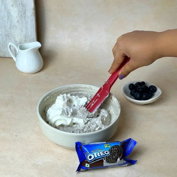 Oreo-Berry Fusion Bites - Folding Whipped Cream