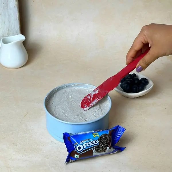 Oreo-Berry Fusion Bites - Mixture In Cake Mold