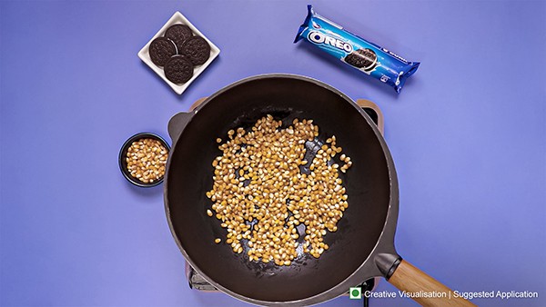 Oreo Caramel Popcorn Recipe - Frying Pan Oil Kernels