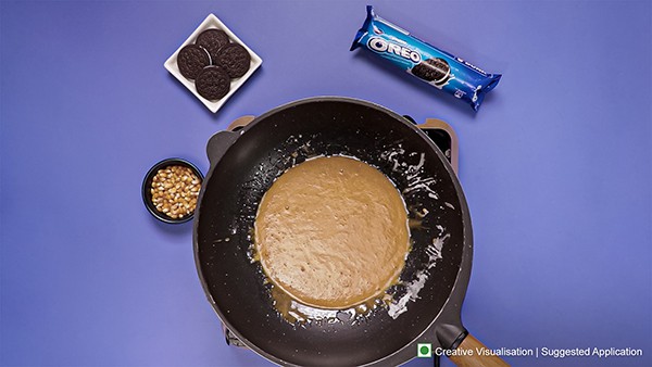 Oreo Caramel Popcorn Recipe - Thick Butter Mixture
