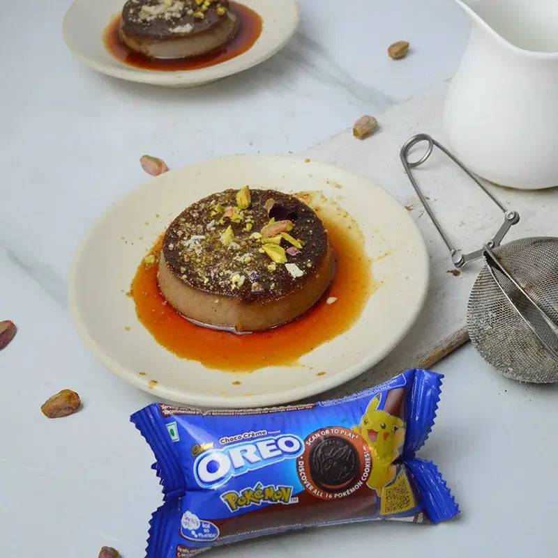 Oeo Caamel Pudding with Pistachio Dust Recipe