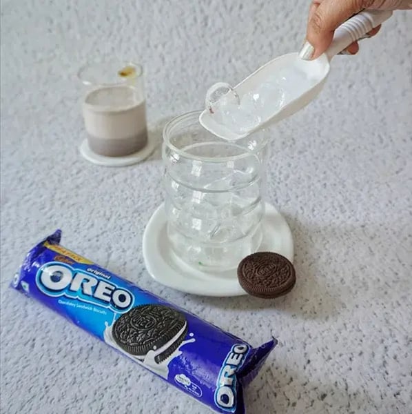 Oreo Coffee - Ice Cubes In Glass