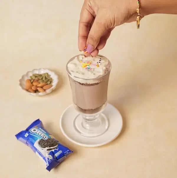 Oreo Dessert For Raksha Bandhan - Finish by topping with a generous amount of colorful sprinkles