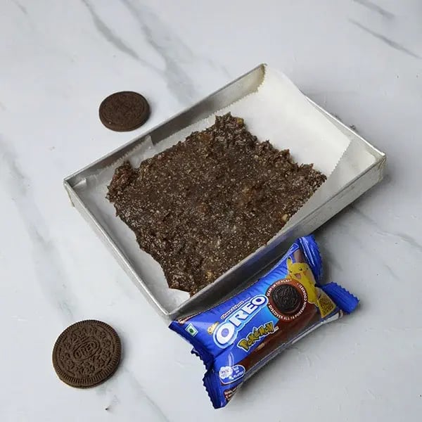 Oreo Kaju Katli Fusion - Let it cool