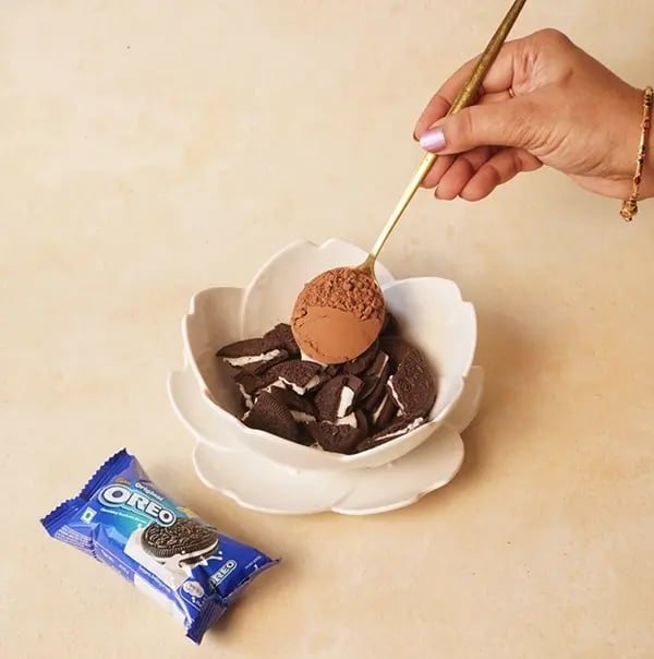 Oreo Lunch Box Cake For Friendship Day - Oreo cookies (with the cream) and unsweetened cocoa powder