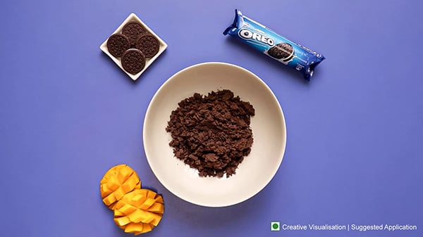 Oreo Mango Cheesecake Recipe - Crushed Oreo Powder