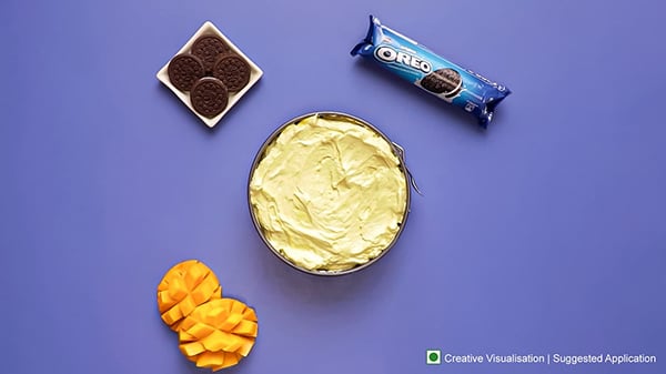 Oreo Mango Cheesecake Recipe - Even Mango Cream