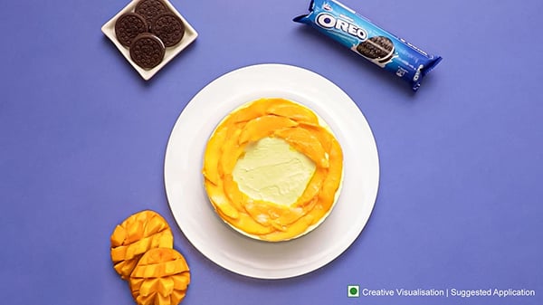 Oreo Mango Cheesecake Recipe - Mango Oreo Cheesecake
