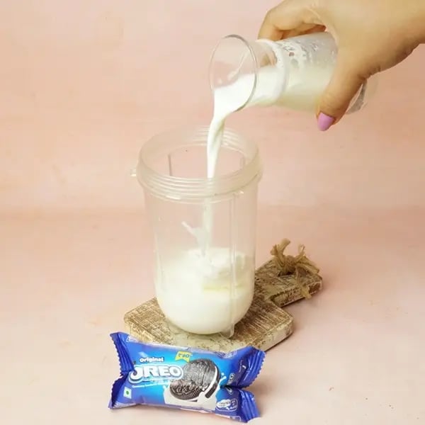 Oreo McFlurry-Add chilled milk to the jar
