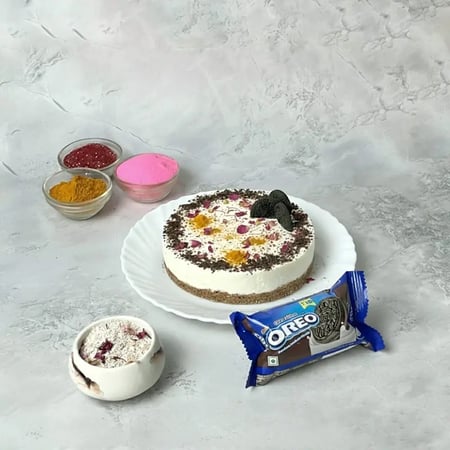 Oreo No-Bake Thandai Cheesecake